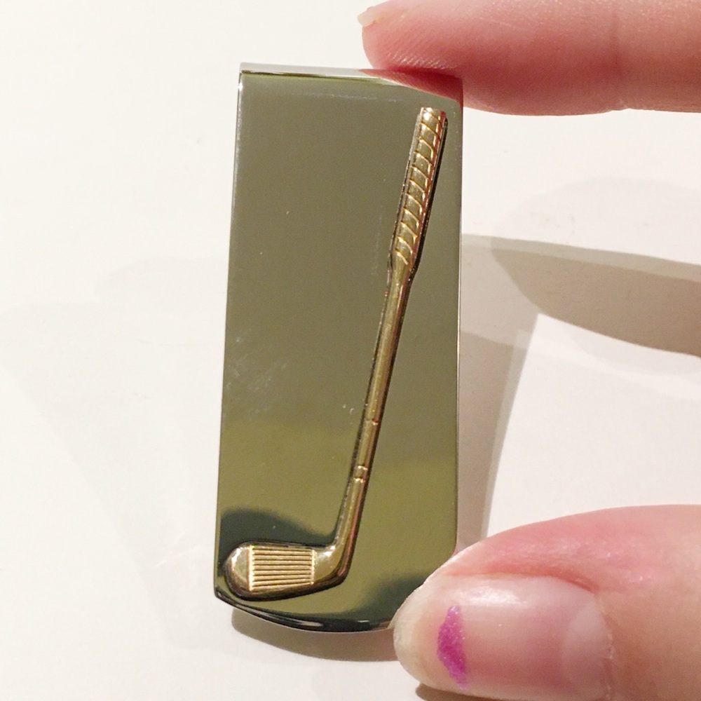 Dolan Bullock DB Sterling Silver Golf Club Money Clip Gold Colour Fathers Day - Picture 7 of 7